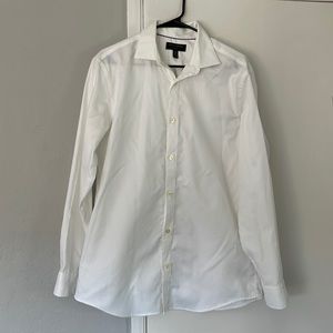 Banana Republic Non-Iron Relaxed Fit White Dress Shirt (M)